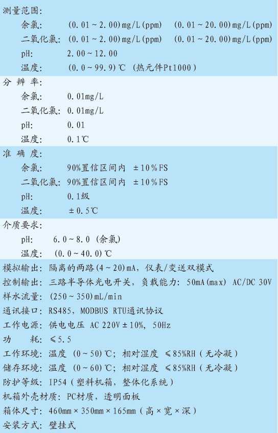 余氯二氧化氯分析檢測(cè)儀